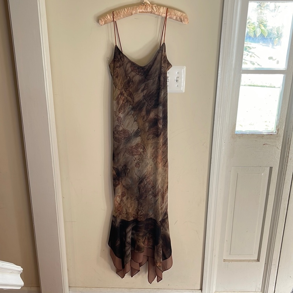 Paisley Y2K spaghetti strap long flowy dress